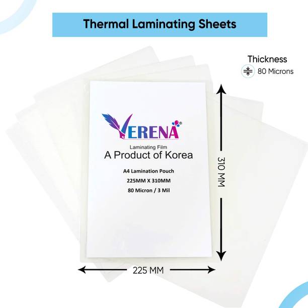 verena Lamination Pouch Clear Glossy Thermal Transparent Waterproof 100 Sheets A4 Laminating Sheet