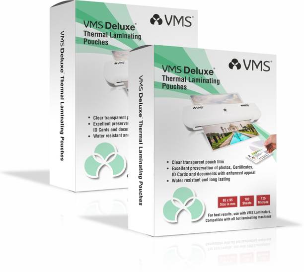 VMS VMS Deluxe 65mm x 95mm 125 Micron Lamination Pouch (4.9 mil Pack of 2) ID Badge Laminating Sheet