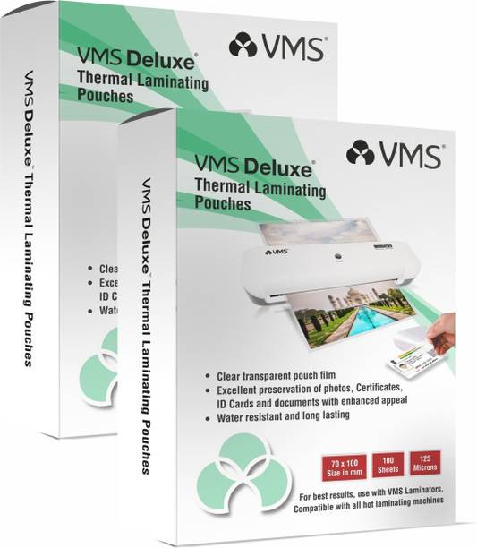 VMS Deluxe Lamination Pouch (70mm x 100mm) - 125 Micron (2 x 100 Sheets) ID Badge Laminating Sheet