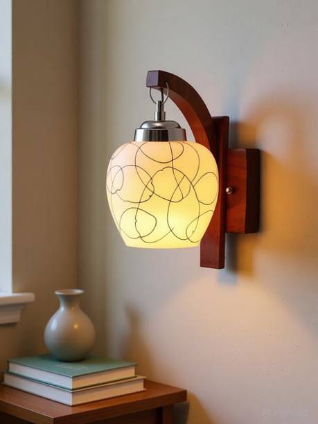 Virya Wooden Wall Light/Wall Pendant Lamp For Bedroom, Living Room, Home Decor (Brown) Wall Lights Lamp Shade