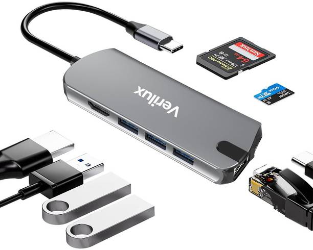 Verilux USB C Hub 8 in 1 with Ethernet USB Hub