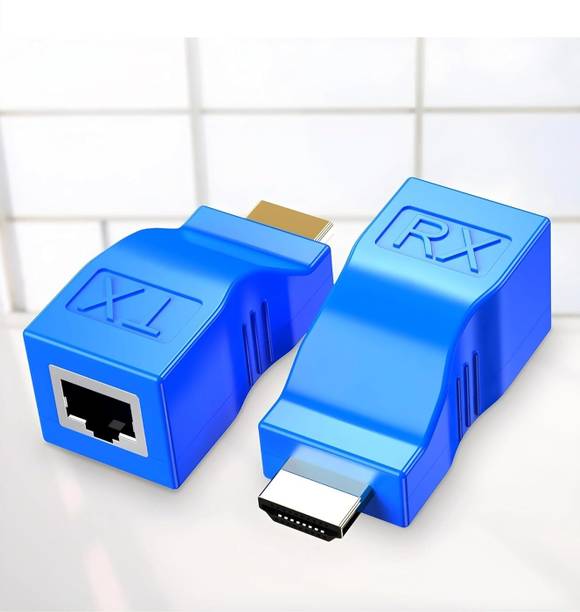 OG X NEXA WITH DEVICE HDMI Extender Over Cat5e/Cat6 to RJ45 Adapter - Blue Wireless Ethernet Lan Adapter compatible with Linux, Mac, Windows
