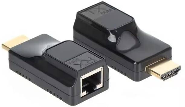 RyzCare HDMI to RJ45 60M Extender 1080P HDMI to RJ45 Extender with Type-C Charging Cable Wireless Ethernet Lan Adapter compatible with Windows