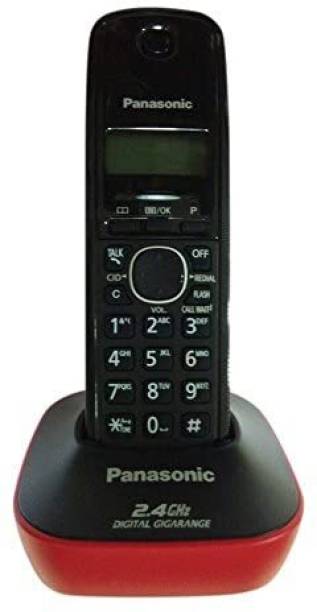 Panasonic KX-TG3411SXR Cordless Landline Phone (Red, Bl...