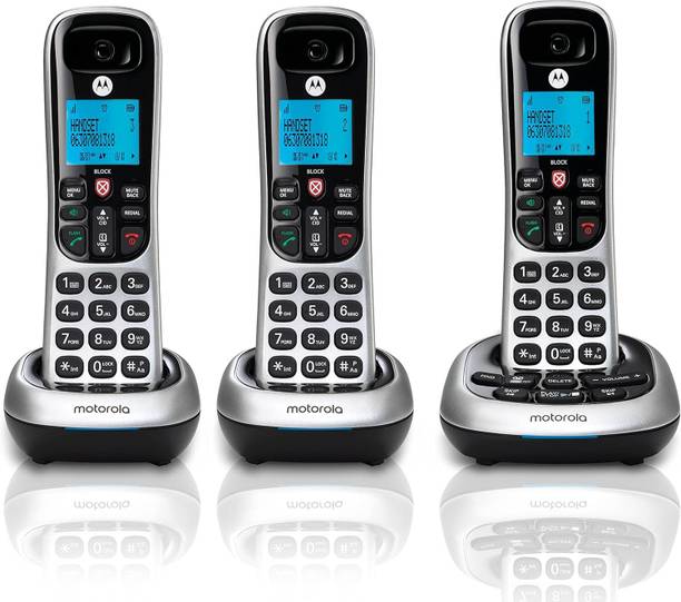 MOTOROLA CD4013 Digital Cordless Phone with Answering Machine with 3 Handsets Cordless Landline Phone with Answering Machine