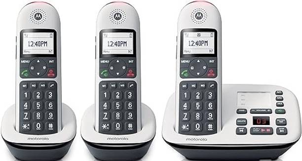 MOTOROLA CD5013 Cordless Phone with Answering Machine Call Block and Volume Boost Cordless Landline Phone with Answering Machine