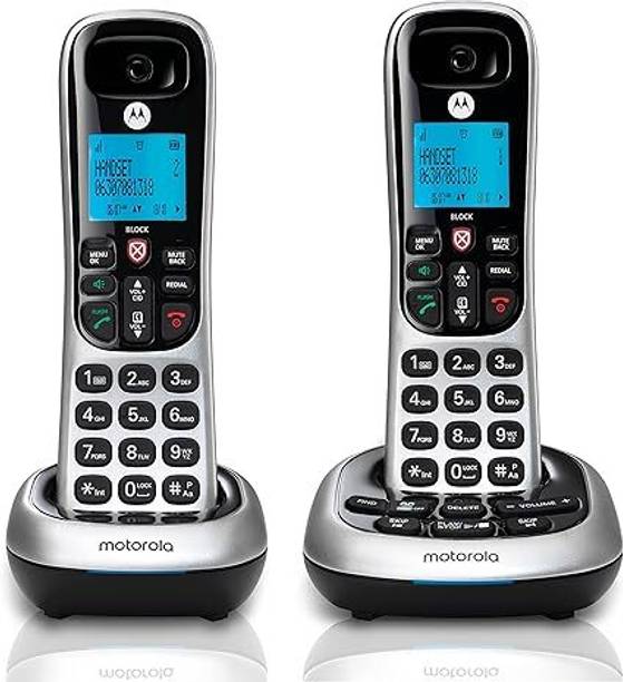 MOTOROLA CD4012 Digital Cordless Phone with Answering Machine with 2 Handsets Cordless Landline Phone with Answering Machine