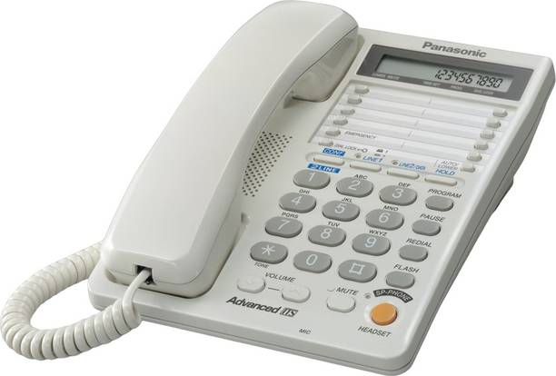 Panasonic KX-T2378MXW 2-Line Operation And 16-Digit LCD With Clock Corded Landline Phone