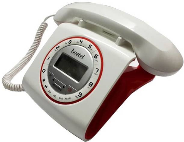 Beetel M73 Stylish Retro Design Corded Landline Phone with Answering Machine