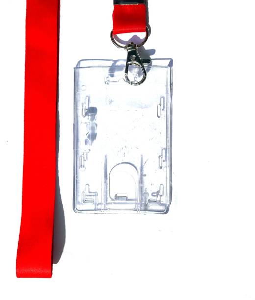 AmanGola Lanyard Ribbon with Clip, Transparent ID Card Holder/Badge for Office ID Card Lanyard