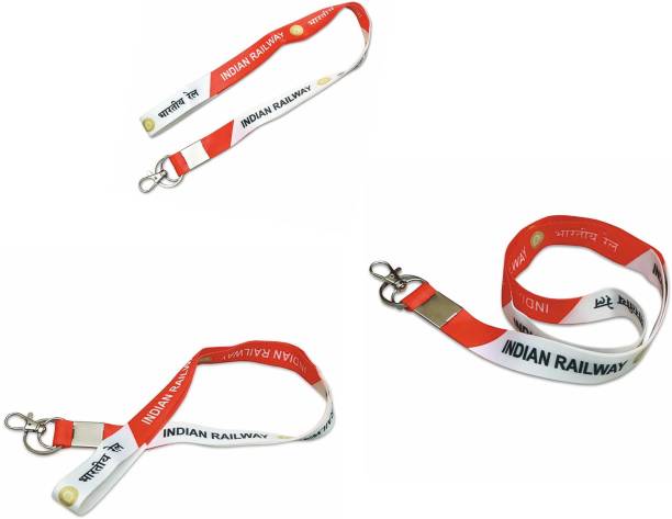 SBI INDIAN RAILWAY LANYARD FOR ID CARD HOLDER, USE COLOR RED & WHITE (PACK OF 5) Lanyard