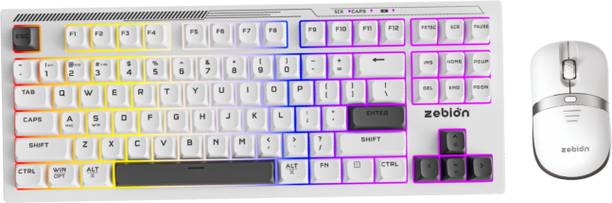 zebion G2000 EliteSync 19 AntiGhosting Rechargeable Wireless & Bluetooth Keyboard,Mouse Combo Set