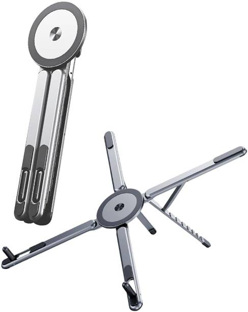 KVVTRADES Adjustable Foldable Aluminum Laptop Stand Portable Adjustable Laptop Stand Aluminium Rotatable Laptop Stand with Adjustable Height Compatible with Universal Laptops