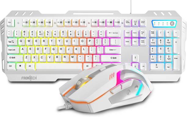 Frontech Metal Warrior Gaming Combo | RGB Backlit | 19 Anti-Ghosting Keys | 7200 DPI Combo Set