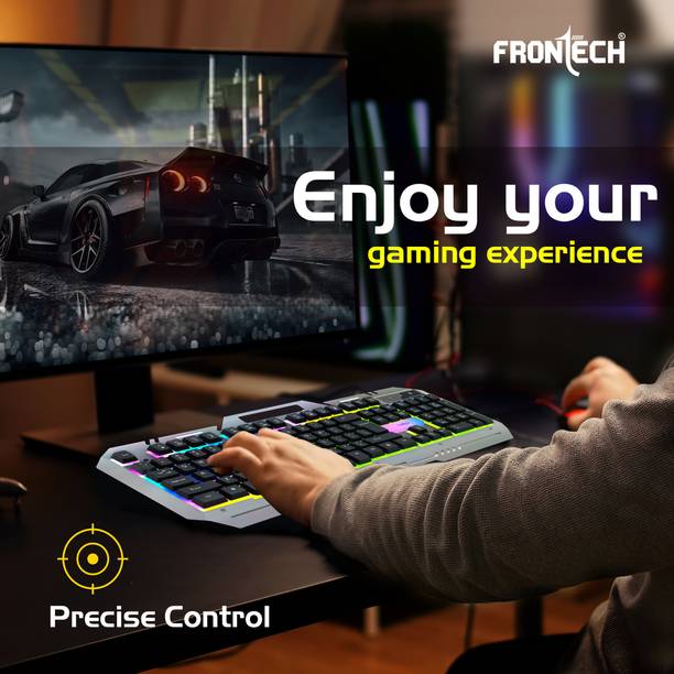 Frontech KB-0039 Wired Super Design Gaming Keyboard and Optical Mouse| RGB Backlight Combo Set
