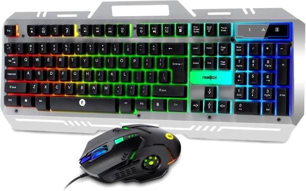 Frontech KB-0039 Wired Super Design Gaming Keyboard and Optical Mouse| RGB Backlight Combo Set