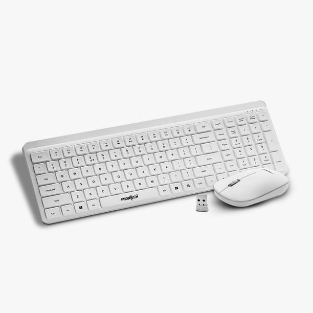 Frontech Wireless Keyboard & Mouse Combo–2.4GHz, 106 keys, 3200 DPI mouse, power-saving Combo Set