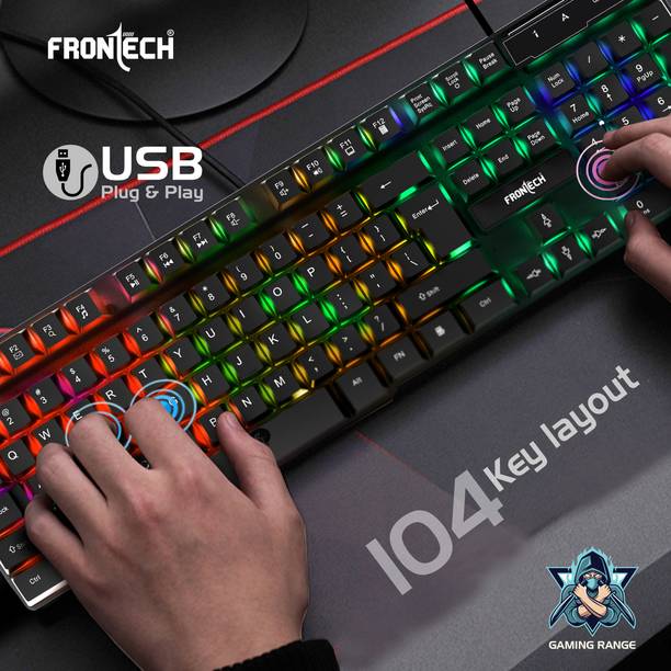 Frontech KB-0040 Wired Gaming Combo Keyboard and Optical Mouse| RGB Backlight | 104 Keys Combo Set