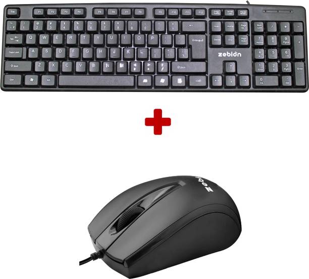 zebion K500 Wired Keyboard + Z70 Plus Wired Optical Mouse Combo Set