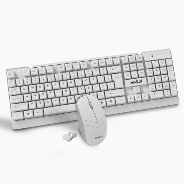 Frontech Wireless Keyboard & Mouse Combo, 2.4GHz, 104 Keys, Silent Typing, 1600 DPI Combo Set