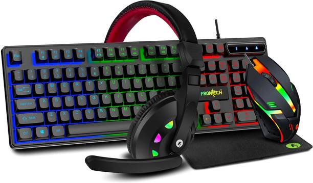 Frontech Dragon Warrior 4 in 1 Gaming (Keyboard + Mouse + Mouse Pad + Headphone)KB-0038P Combo Set
