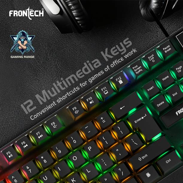 Frontech KB-0040 Wired Gaming Combo Keyboard and Optical Mouse| RGB Backlight | 104 Keys Combo Set