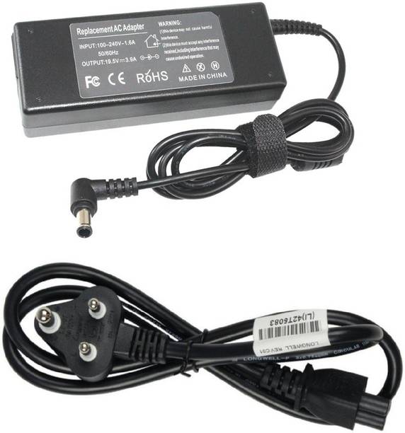 Laplogix 75W 19.5V 3.9A Pin Size 6.5X4.4MM Charger Designed For Sony VAIO VGP-AC19V61 75 W Adapter