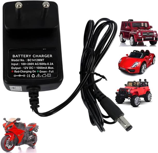 BALRAMA 12V Charger Adapter for Kids’ Electric Ride-On Car, Bike, or Jeep + Auto Cut-Off Worldwide Adaptor