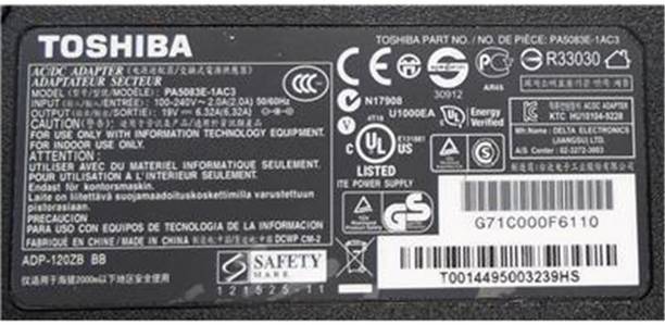 SOLUTIONS-365 Adapter Charger TOSHIBA (19V 6.32A, 5.5x2.5mm Tip) 120 W Adapter