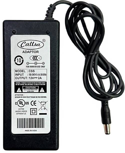 callsa 12V 2A Power Supply SMPS for LED Monitor, TV, LED Strip, Router, Set Top Box 24 W Adapter