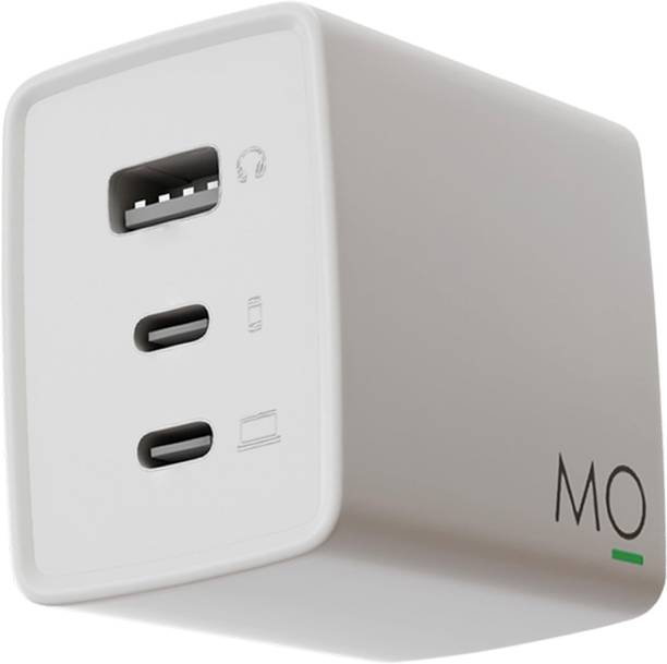 MOKKOMOTTO 65W GaN Charger Adapter for Laptop & Mobile 3 Port Type C & A with Type C Cable 65 W Adapter