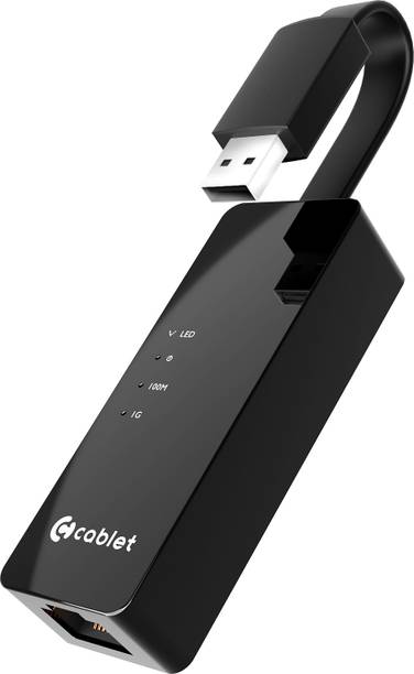 Cablet USB to Lan Adapter, upto 10/100/1000 MBPS speed (USB 2.0, 3.0, Type C) 2 W Adapter