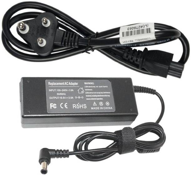 Laplogix 75W 19.5V 3.9A Pin Size 6.5X4.4MM Charger Designed For Sony VAIO VGP-AC19V38 75 W Adapter