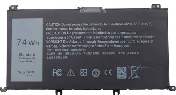 SOLUTIONS-365 357F9 Laptop Battery Compatible for Dell Inspiron 15 7559 7557 7567 7566 7759 5577 5576 INS15PD-1548B 1548R 1748B 1848B 2548B 2748B 3948B Gaming Series Notebook battery 6 Cell Laptop Battery
