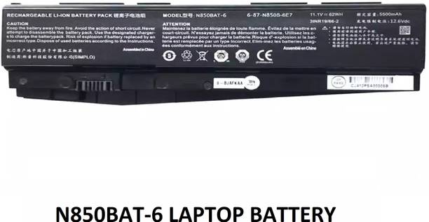 SOLUTIONS-365 COMPATIBLE N850-BAT 6 / N850BAT-6 CLEVO N850 N855 N857 N870 N871 NP7850 Series 6 Cell Laptop Battery