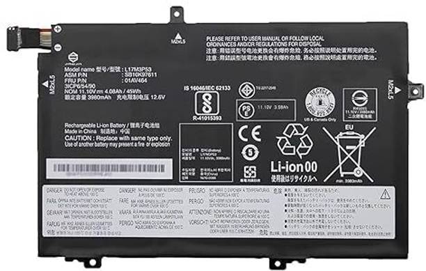 R & I L17C3P52 01AV464 Laptop Battery for Lenovo ThinkPad L480 L490 L580 L590 L14 L15 Series L17M3P53 SB10K97611 4 Cell Laptop Battery