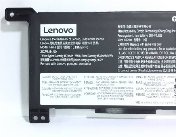 Lenovo L19M2PF0 Ideapad Slim 1-14AST-05 1-11AST-05 Series L16L2PB3 2ICP6/54/90 5B10V25257 5B10W67171 4 Cell Laptop Battery