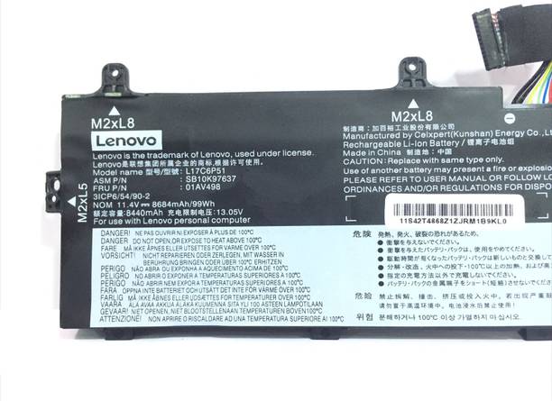 Lenovo L17M6P52 ,L17C6P51 ,01AV497/498 Laptop battery for Thinkpad P73 P72 Series Notebook L17M6P52 01AV498 SB10K97637 6 Cell Laptop Battery