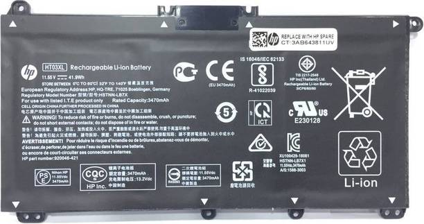 HP HT03XL Original 3-Cell Li-ion Laptop BatteryPavilion 14	14-ce0030ur, 14-ce3018tx, 14-ce3670nd, 14-cf0019no, 14-ck0043tu Pavilion 15	15-da1030tu, 15-da0015nx, 15-db0018no, 15-dw0033nr, 15-cs0064tx Pavilion x360	14-dh1046tx, 15-dq1004na 17 Series	17-by0700ng, 17-ca0003na Compaq	240 G7, 250 G7, 255 G7 Envy x360 13-ag0001au, Envy x360 15-dr1001tx 3 Cell Laptop Battery