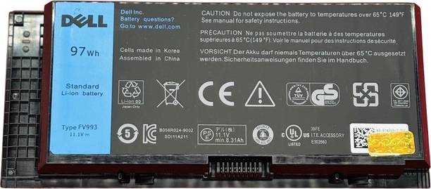 DELL FV993 High-Capacity Laptop Battery for Precision M4600, M4700, M4800, M6600, M6700, M6800 — 9-Cell, 11.1V, 97Wh / 8550mAh Li-ion 9 Cell Laptop Battery