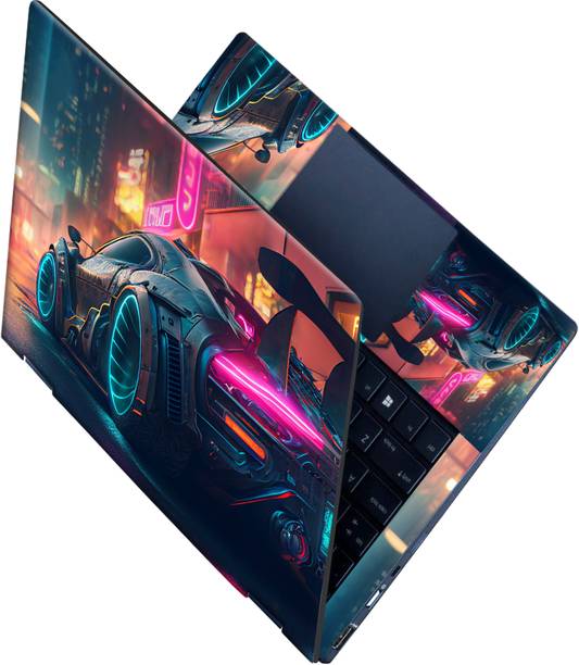 SCOTLON _Full Panel_Futuristic Car in Cyber World_ Vinyl Laptop Skin Compatible for 15.6 inch