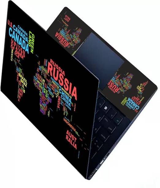 PALMETO Full Vinyl Skin/Sticker for Top and Palmrest Portion of Laptop - world-map Vinyl Laptop Skin Compatible for 15.6 inch