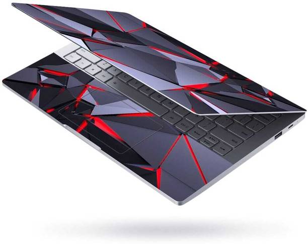 Flipkart SmartBuy Combo of Full Body Laptop Skin and Mouse Pad - Crimson Geometry No Residue Removable Self Adhesive Vinyl Reusable Laptop Skin Compatible for 15.6 inch