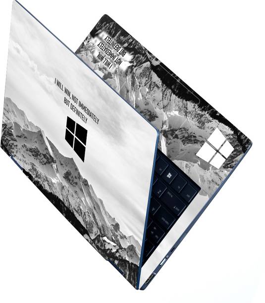 Techfit Full Body Laptop Skin 15.6 Inches - I Will Win on Snow Mountains Premium Stretched Vinyl Laptop Skin Compatible for 15.6 inch