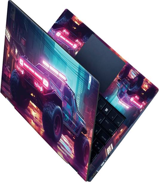 SCOTLON All Panel_Car with lights city street_Premium Laptop Skin Vinyl Laptop Skin Compatible for 15.6 inch