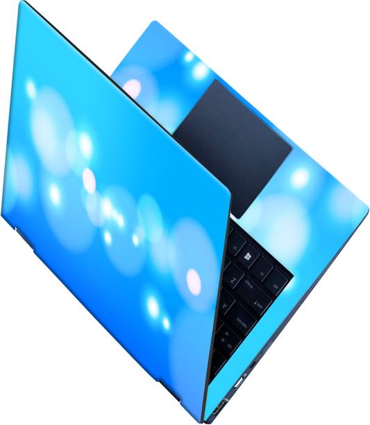 SCOTLON _All Panel_Blue blurred bubbles_ Vinyl Laptop Skin Compatible for 15.5 inch