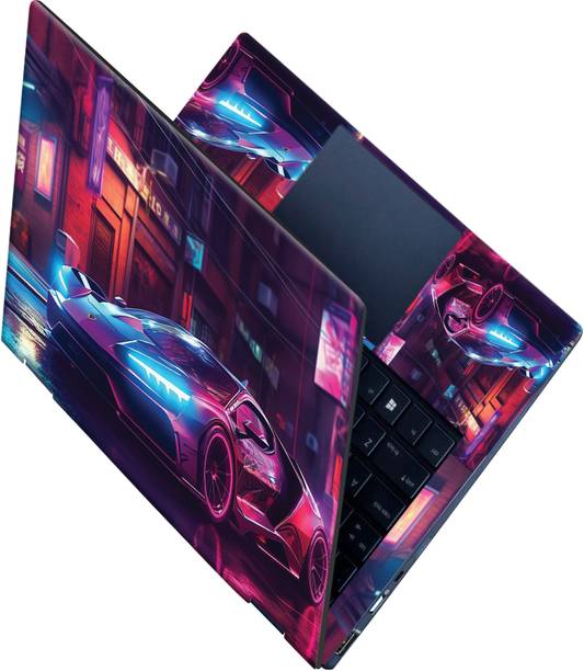 Flipkart SmartBuy _All Panel_Speed neon car Vinyl Laptop Skin Compatible for 15.6 inch
