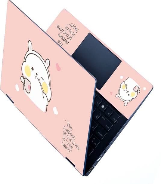 STICKER PRO Full Panel Laptop Skin For 15.6 inch Laptop - Cute Rabit Purpose of Life Stretched Vinyl Laptop Decal 15
