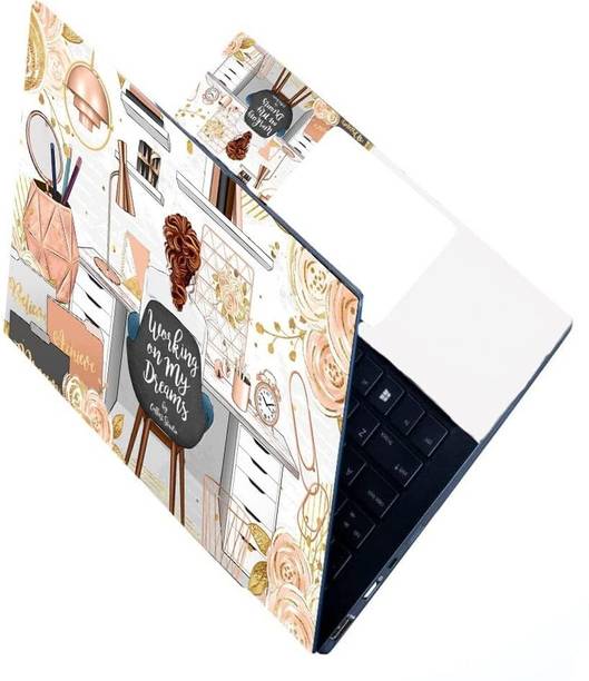 Skinny Laptop Skin Quality Sticker for Laptops Upto 15.6"_FBD_50 Material Self Adhesive Vinyl Reusable Laptop Skin Compatible for 15.6 inch