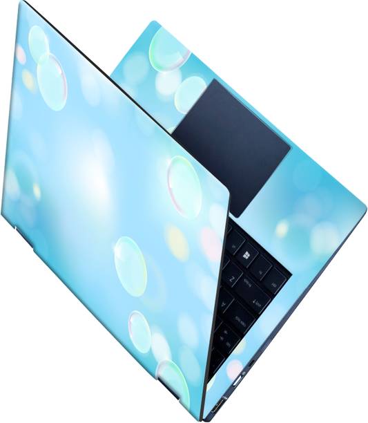 SCOTLON _All Panel_Blue and rose bubbles_ Vinyl Laptop Skin Compatible for 15.5 inch